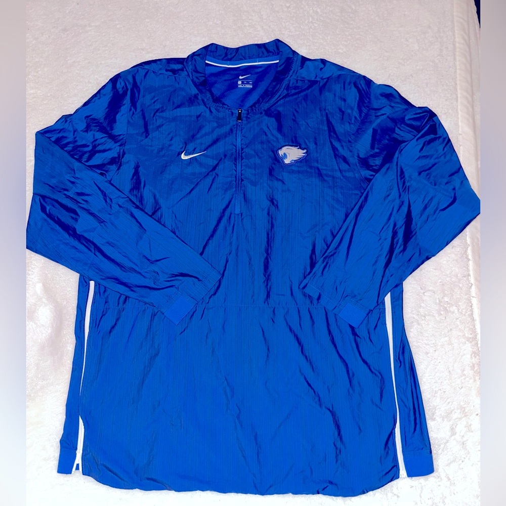 Nike. Blue Kentucky 1/4 Zip Windbreaker.‎ Size XXL